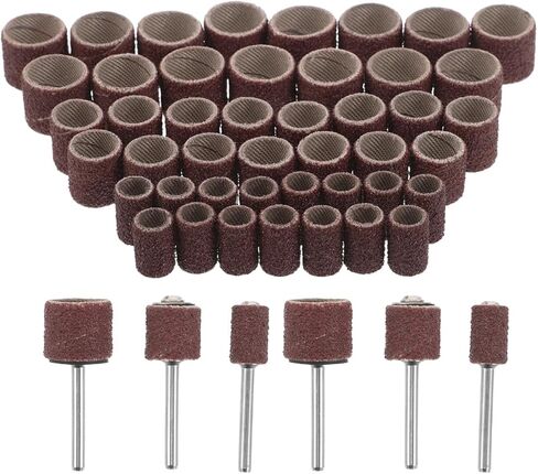 Veemoon Drum Sander Attachment for Drill, Rotary Tool Sanding Bands Kit with Abrasive Sleeves and Mandrels, 51pcs Sanding Drum Set for Woodworking and DIY Model Polishing in Kuwait