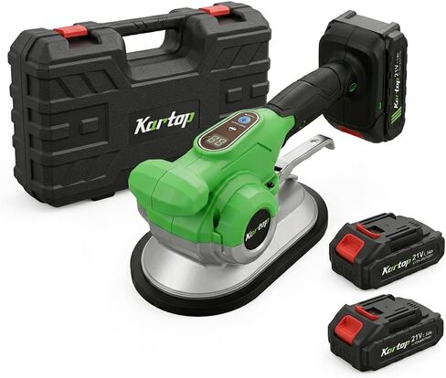 Kartop Tile Vibration Tool 200mm (280lbs Load), Tile Vibrator with Touch Control, Aluminum Body for Tiling Tools Kit, 2x1500mAh Batteries in Kuwait