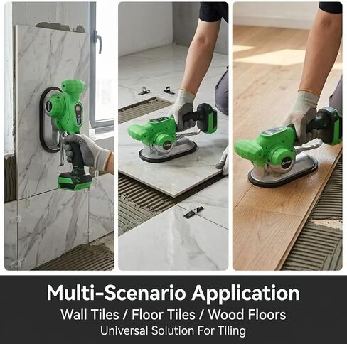 Kartop Tile Vibration Tool 200mm (280lbs Load), Tile Vibrator with Touch Control, Aluminum Body for Tiling Tools Kit, 2x1500mAh Batteries in Kuwait