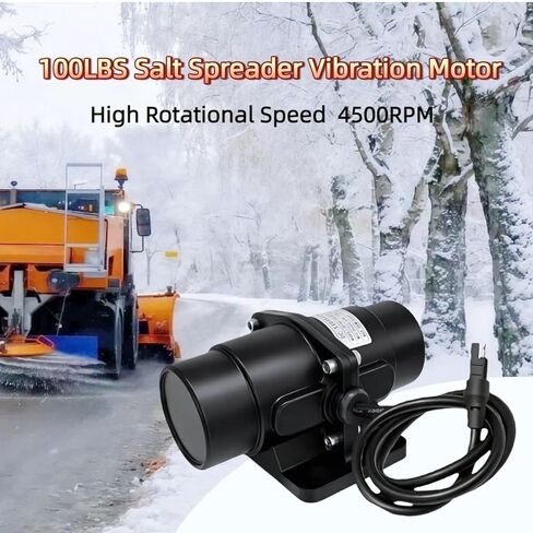 100LBS 12VDC Vibrator Motor for Salt Sand Spreader & Concrete Mixer, High Speed 4500RPM with Mounting Screws in Kuwait