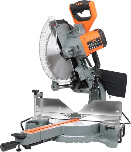 Prostormer 12-Inch Sliding Compound Miter Saw, 15-Amp Corded Dual Bevel Miter Saw with LED Light & Sliding Arm, for Wood, Decking, Laminate Cutting in Kuwait