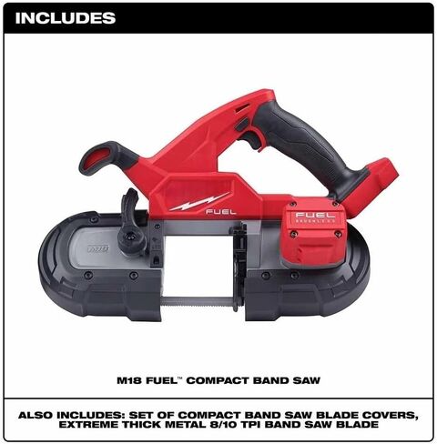 2829-20 منشار شريط الطاقة اللاسلكي لـ Milwaukee M18 FUEL 18V 3-1 / 4 "x 3-1 / 4" منشار شريطي مدمج متغير السرعة - أداة عارية in Kuwait