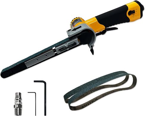 Heavy-Duty Pneumatic Belt Sander 1/2"x18" Industrial Model | 16000 RPM High-Speed Sander/Polisher for Metal and Woodworking | Adjustable Handle Included. in Kuwait
