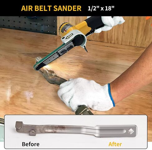 Heavy-Duty Pneumatic Belt Sander 1/2"x18" Industrial Model | 16000 RPM High-Speed Sander/Polisher for Metal and Woodworking | Adjustable Handle Included. in Kuwait