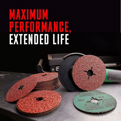 Aluminum Oxide Resin Fiber Sanding and Grinding Discs for Angle Grinder, 5" x 7/8", 36 Grit, 25 Pack in Kuwait