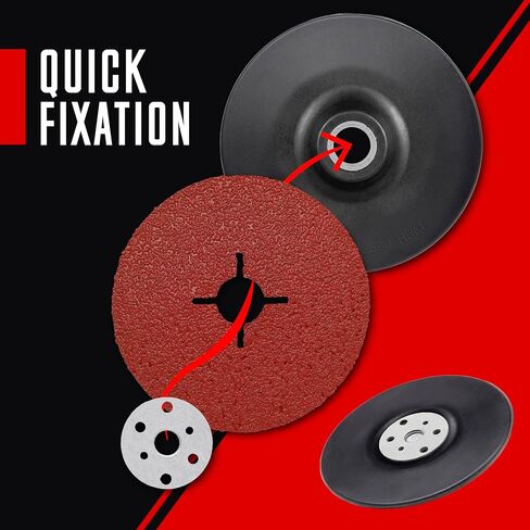 Aluminum Oxide Resin Fiber Sanding and Grinding Discs for Angle Grinder, 5" x 7/8", 36 Grit, 25 Pack in Kuwait