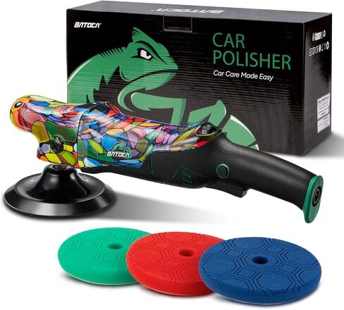 BATOCA P2 Car Buffer Polisher Kit, 1000W High-Torque - 6-Inch Heavy-Duty Rotary Polisher for Deep Paint Correction - Cord Clamp & Pad Care Tool, 26ft Detachable Cord, 6-Speed 1000-3800RPM, Marine, RV in Kuwait