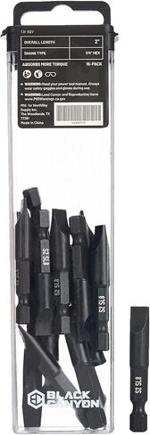 15-Pack Square SL8 Impact Driver Bits - S2 Steel Corrosion Resistant Magnetic Tip with 1/4" Hex Shank in Kuwait