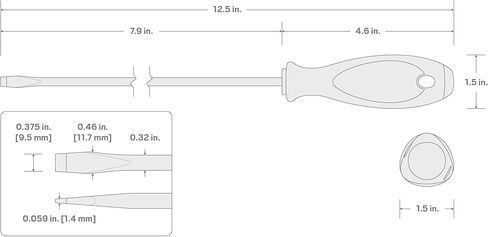 TEKTON 3/8 in. Slotted Screwdriver (8 in. Shank) | DWS07424 in Kuwait