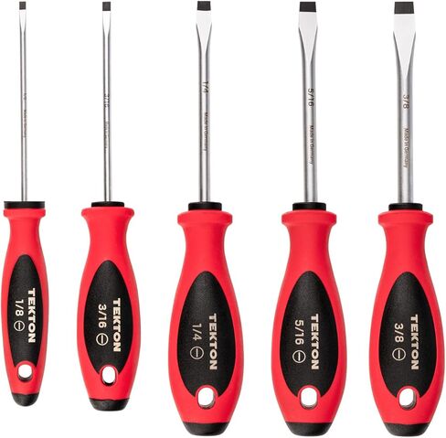 TEKTON Slotted Screwdriver Set - 4 Inch Shanks, 5-Piece (1/8-3/8 in.) | DWA90000 in Kuwait