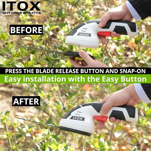 Cordless Grass Shear & Shrubbery Trimmer - 2 in 1 Handheld Hedge Trimmer Electric Grass Cutter Rechargeable Lithium-Ion Battery and Type-C Cable Included (White) in Kuwait