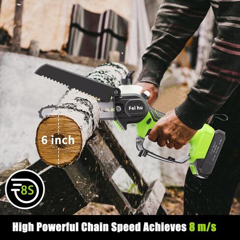 Electric Pole Saws & Pruning Shears for Tree Trimming, 2-in-1 6 Inch Mini Chainsaw Cordless with Extension Pole, 2pcs Batteries, Auto Oiling, 15ft Reach, Tree Trimmer Limb Branch Cutter Pruner in Kuwait