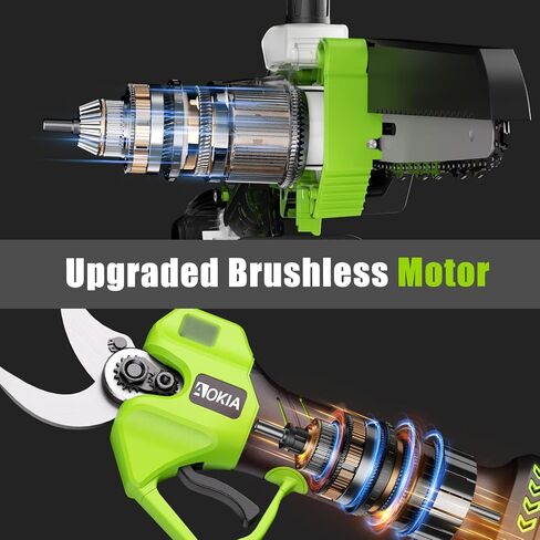 Electric Pole Saws & Pruning Shears for Tree Trimming, 2-in-1 6 Inch Mini Chainsaw Cordless with Extension Pole, 2pcs Batteries, Auto Oiling, 15ft Reach, Tree Trimmer Limb Branch Cutter Pruner in Kuwait
