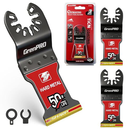شفرات منشار كربيد GRENPRO TiCN المتأرجحة، شفرات متعددة المهام عالية التحمل سريعة الإصدار للمعادن الصلبة والأظافر والخشب والمسامير والمسامير، وشفرات أدوات متأرجحة لديوالت بوش ميلووكي ريوبي in Kuwait