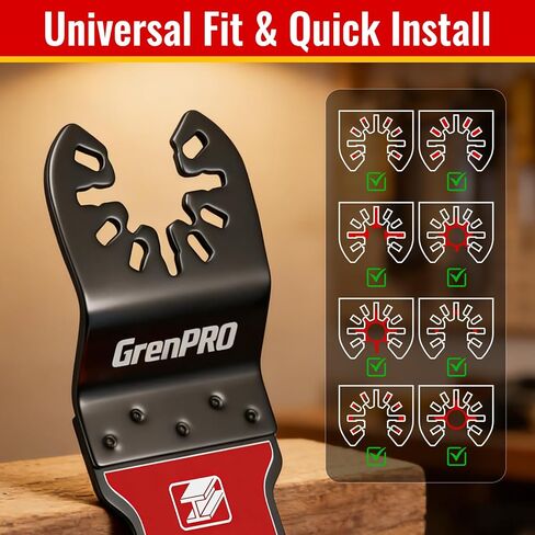 شفرات منشار كربيد GRENPRO TiCN المتأرجحة، شفرات متعددة المهام عالية التحمل سريعة الإصدار للمعادن الصلبة والأظافر والخشب والمسامير والمسامير، وشفرات أدوات متأرجحة لديوالت بوش ميلووكي ريوبي in Kuwait