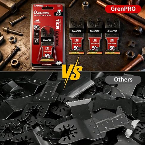 شفرات منشار كربيد GRENPRO TiCN المتأرجحة، شفرات متعددة المهام عالية التحمل سريعة الإصدار للمعادن الصلبة والأظافر والخشب والمسامير والمسامير، وشفرات أدوات متأرجحة لديوالت بوش ميلووكي ريوبي in Kuwait