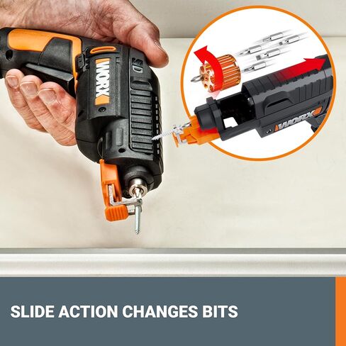 مفك براغي كهربائي WORX 4V، مجموعة مفك براغي لاسلكي قابل لإعادة الشحن مع 6 قطع، حامل براغي، كابل شحن USB من النوع C - WX255L.5 in Kuwait