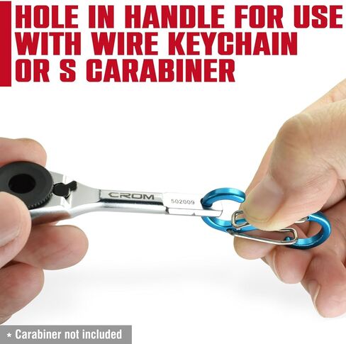 مفتاح ربط بسقاطة صغير مسطح من CROM - متوافق مع أداة Leatherman Multitool التي تستخدم لقم مفك براغي مسطحة (EDC Mini Ratchet) in Kuwait