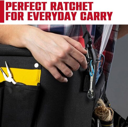 مفتاح ربط بسقاطة صغير مسطح من CROM - متوافق مع أداة Leatherman Multitool التي تستخدم لقم مفك براغي مسطحة (EDC Mini Ratchet) in Kuwait