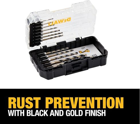 DEWALT 12 Pc Black and Gold Drill Bit Set, Premium Finish Impact Driver Bit Set for Metal, Plastic and Wood (DWAH1182) in Kuwait