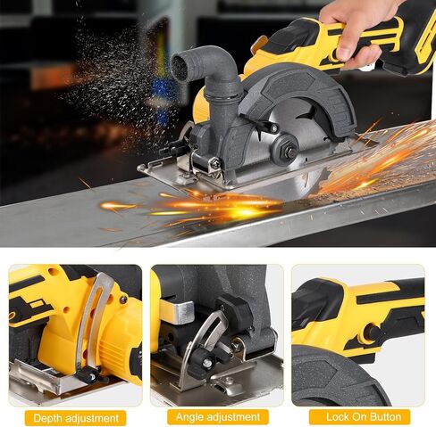 6" Brushless Cordless Circular Saw Compatible with Dewalt 20V Battery (Not Included) - 6900 RPM, Compact & Lightweight- Small Circular Saw for Wood, Soft Metal, Plastic, Tile in Kuwait