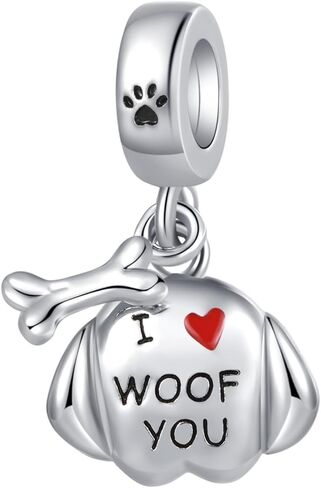 Dog Cat Paw Print Heart Dangle Charm Compatible with Pandora Charms Bracelets in Saudi Arabia
