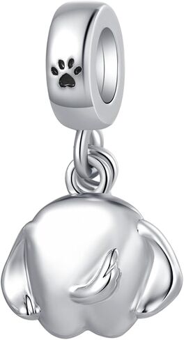 Dog Cat Paw Print Heart Dangle Charm Compatible with Pandora Charms Bracelets in Saudi Arabia