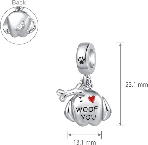 Dog Cat Paw Print Heart Dangle Charm Compatible with Pandora Charms Bracelets in Saudi Arabia