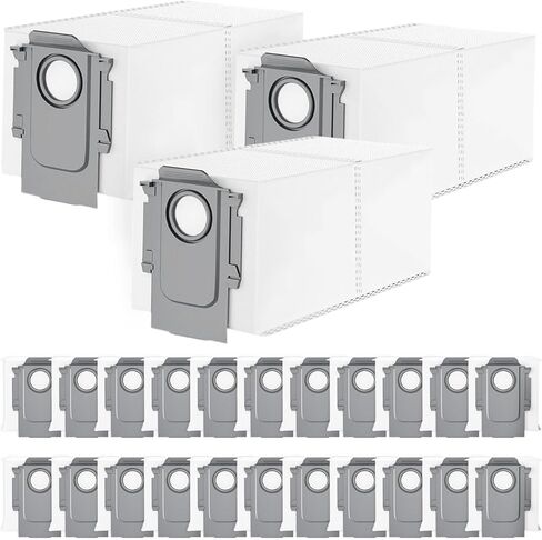 25 عبوة من أكياس الغبار للاستعمال مرة واحدة لـ Roborock QV35A/ Qrevo S5V، Saros 10R/10/Z70، S8 MaxV/Max Ultra، Qrevo MaxV/Pro/Curv/CurvX/Edge/Slim/Edge S5A/Pro/Plus/Master/Qrevo S Robot Vacuum in Kuwait