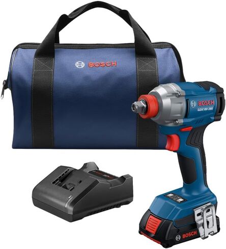 BOSCH GDX18V-285B12 18V عزم دوران متوسط ​​بدون فرش 2 في 1 طقم مفتاح ربط/مفك - عزم دوران 2500 رطل، عزم دوران منفصل 360 قدم، 0-3600 تأثير/دقيقة، يتضمن بطارية 2 أمبير ومجموعة بدء الشاحن in Kuwait