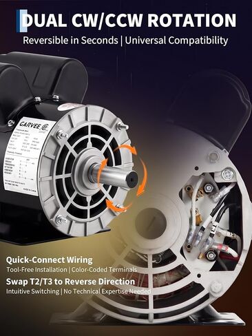 محرك كهربائي لضاغط الهواء 5HP SPL، 230 فولت 20 أمبير، 3450 دورة في الدقيقة 56 إطار، عمود بمفتاح 5/8 بوصة، ألومنيوم مغطى بالنحاس، واجب تجاري ODP CW/CCW لضواغط الهواء in Kuwait