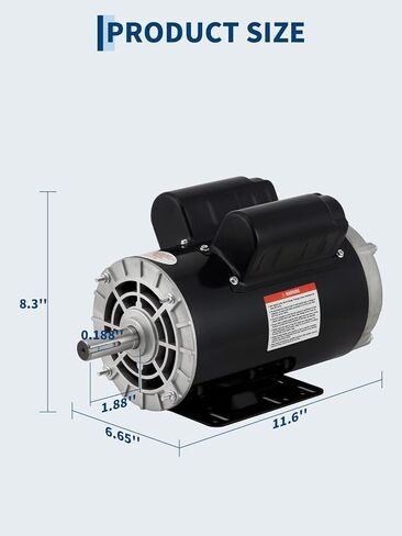 محرك كهربائي لضاغط الهواء 5HP SPL، 230 فولت 20 أمبير، 3450 دورة في الدقيقة 56 إطار، عمود بمفتاح 5/8 بوصة، ألومنيوم مغطى بالنحاس، واجب تجاري ODP CW/CCW لضواغط الهواء in Kuwait