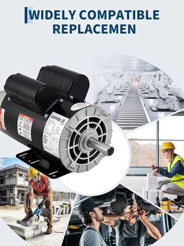 محرك كهربائي لضاغط الهواء 5HP SPL، 230 فولت 20 أمبير، 3450 دورة في الدقيقة 56 إطار، عمود بمفتاح 5/8 بوصة، ألومنيوم مغطى بالنحاس، واجب تجاري ODP CW/CCW لضواغط الهواء in Kuwait