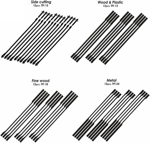 XLJP 48pcs/Pack 105 mm 4-Inch Scroll Saw Blade Pin End for Dremel Moto-Saw MS20 MS20-01 MS51-01 MS52-01 MS53-01 15/18/24 TPI in Saudi Arabia