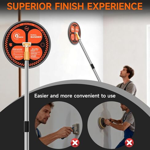 Pole Sander for Drywall, 78 inch Wall Sander for Painting Prep, 360° Drywall Pole Sander with Extension Pole, Manual Hand Drywall Sander for Painting Projects, with 8 PCS Sanding Sheets, for Ceilings in Saudi Arabia