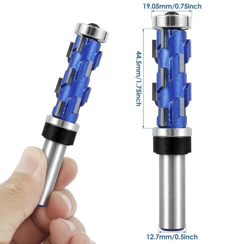 1/2inch Shank Flush Trim Router Bit High Speed Steel Flush Trimming Bit Sturdy Double Bearing Spiral Trimming Tool Woodworking Milling Cutter Tool for Soft Wood Hard Wood in Kuwait