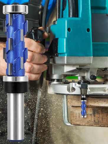 1/2inch Shank Flush Trim Router Bit High Speed Steel Flush Trimming Bit Sturdy Double Bearing Spiral Trimming Tool Woodworking Milling Cutter Tool for Soft Wood Hard Wood in Kuwait