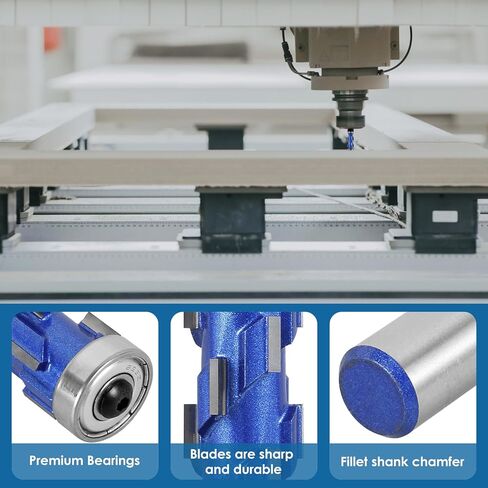 1/2inch Shank Flush Trim Router Bit High Speed Steel Flush Trimming Bit Sturdy Double Bearing Spiral Trimming Tool Woodworking Milling Cutter Tool for Soft Wood Hard Wood in Kuwait