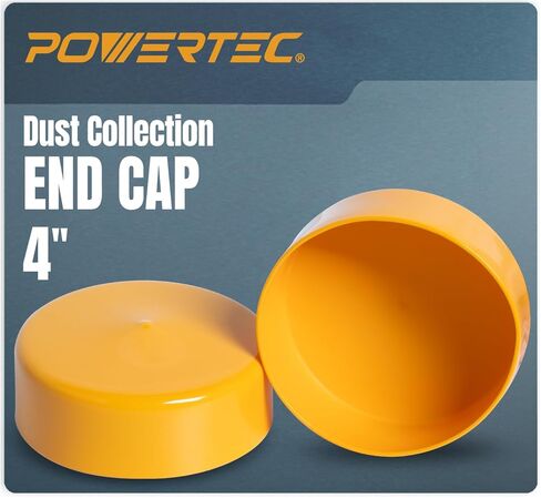 غطاء نهاية مجموعة غبار POWERTEC مقاس 4 بوصات لأنابيب OD مقاس 4 بوصات، وغطاء أنابيب بلاستيكي لأنظمة غبار الأعمال الخشبية، عبوتان (70452-P2V) in Kuwait