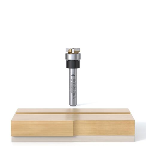 Professional Pattern Flush Trim Router Bit, 1/4" Shank Bottom Bearing, 3-Blade Carbide Tipped Woodworking Router Bits for Precision Edge Trimming, Cutting Length: 1/8" in Saudi Arabia