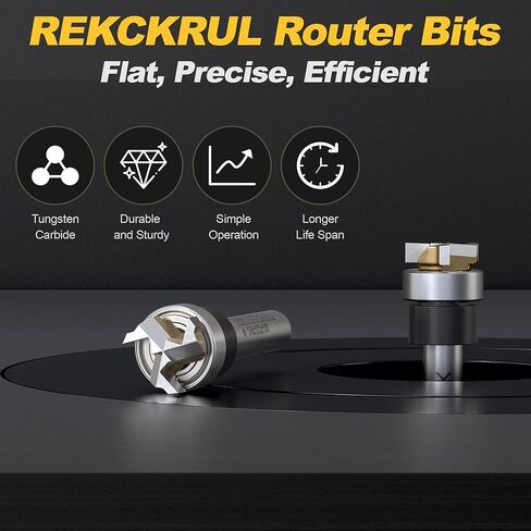 Professional Pattern Flush Trim Router Bit, 1/4" Shank Bottom Bearing, 3-Blade Carbide Tipped Woodworking Router Bits for Precision Edge Trimming, Cutting Length: 1/8" in Saudi Arabia
