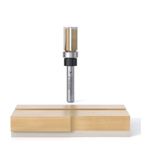 Professional Pattern Flush Trim Router Bit, 1/4" Shank Bottom Bearing, 3-Blade Carbide Tipped Woodworking Router Bits for Precision Edge Trimming, Cutting Length: 1/8" in Saudi Arabia