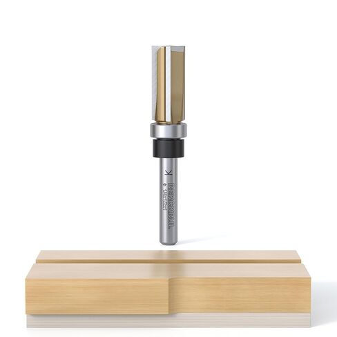 Professional Pattern Flush Trim Router Bit, 1/4" Shank Bottom Bearing, 3-Blade Carbide Tipped Woodworking Router Bits for Precision Edge Trimming, Cutting Length: 1/8" in Saudi Arabia
