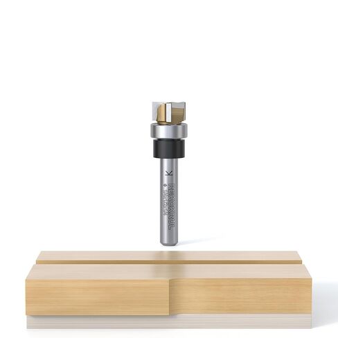 Professional Pattern Flush Trim Router Bit, 1/4" Shank Bottom Bearing, 3-Blade Carbide Tipped Woodworking Router Bits for Precision Edge Trimming, Cutting Length: 1/8" in Saudi Arabia