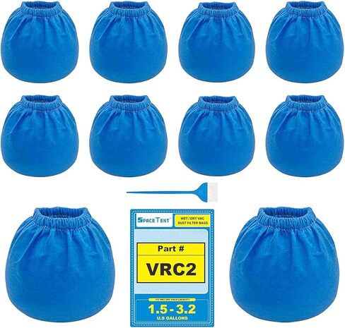 SpaceTent 5 عبوات مرشح مكنسة VRC2 لـ Vacmaster 1.5 إلى 3.2 جالون ودرع جميع المكانس الرطبة/الجافة سعة 2.5 جالون، الجزء # VRC2، مرشح قماش بديل AA255 من Armor All، أكياس فلتر Armor All in Kuwait