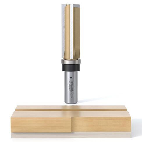 Professional Pattern Flush Trim Router Bit, 1/4" Shank Bottom Bearing, 3-Blade Carbide Tipped Woodworking Router Bits for Precision Edge Trimming, Cutting Length: 1/8" in Saudi Arabia