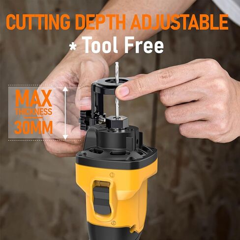 Cordless Drywall Cut-Out Tool, Brushless Rotary Saw Compatible With Dewalt 20V Battery, 28000 RPM 6-Speed Adjustable Depth, Compact Spiral Tool for Drywall Sheetrock Wood Cutting (Tool Only) in Kuwait