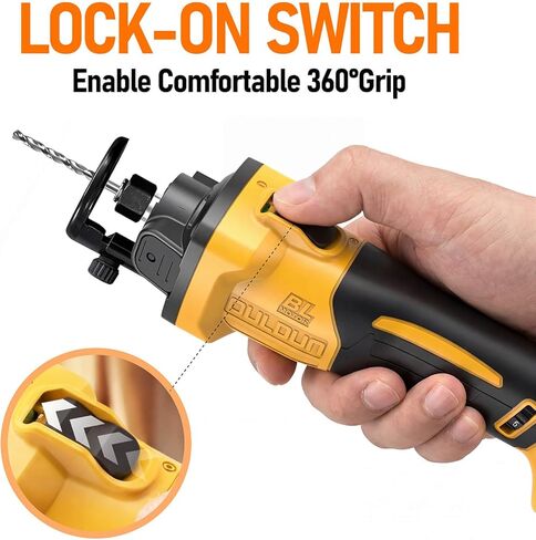 Cordless Drywall Cut-Out Tool, Brushless Rotary Saw Compatible With Dewalt 20V Battery, 28000 RPM 6-Speed Adjustable Depth, Compact Spiral Tool for Drywall Sheetrock Wood Cutting (Tool Only) in Kuwait