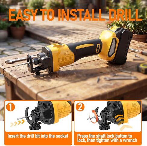 Cordless Drywall Cut-Out Tool, Brushless Rotary Saw Compatible With Dewalt 20V Battery, 28000 RPM 6-Speed Adjustable Depth, Compact Spiral Tool for Drywall Sheetrock Wood Cutting (Tool Only) in Kuwait