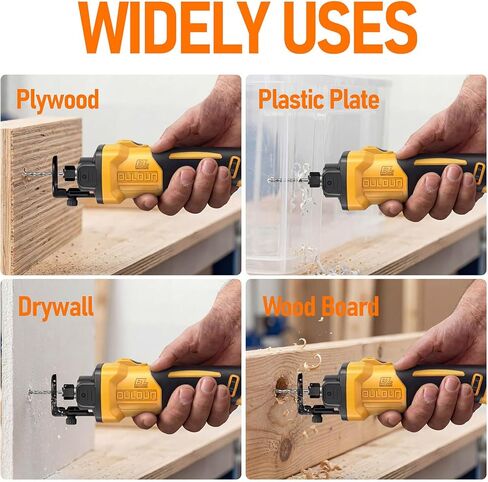 Cordless Drywall Cut-Out Tool, Brushless Rotary Saw Compatible With Dewalt 20V Battery, 28000 RPM 6-Speed Adjustable Depth, Compact Spiral Tool for Drywall Sheetrock Wood Cutting (Tool Only) in Kuwait